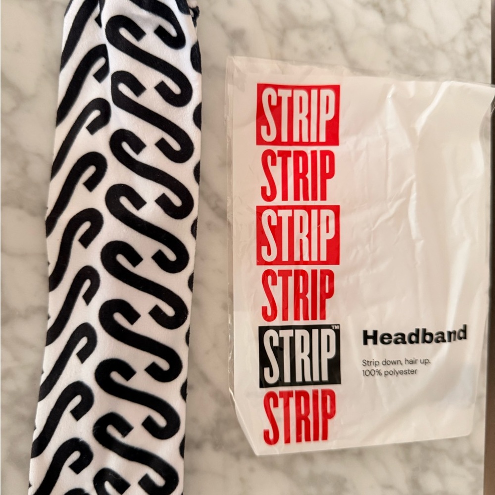 STRIP Makeup Black and White Headband for Makeup/Skincare Routines NEW